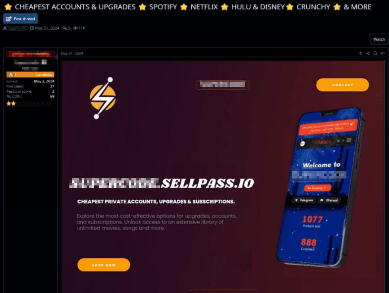 Imagem 13. Anúncio oferecendo serviços de atualização de conta e ativação de assinatura
